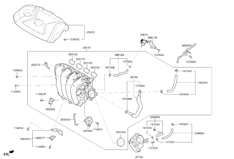 2017 Kia Forte Manifold Assembly-Intake Diagram for 283102E770