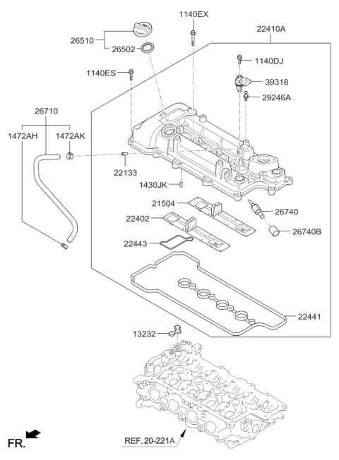 2018 Kia Forte Rocker Cover Diagram 1