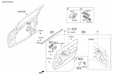 2018 Kia Forte Cover-Front Door Inside Handle Diagram for 82629A7000BGG