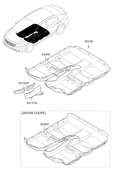 2018 Kia Forte Carpet Assembly-Floor Diagram for 84260A7380WK