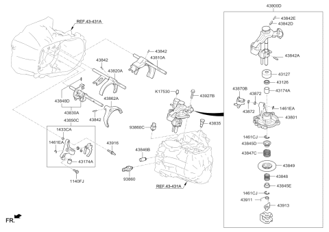 2017 Kia Forte Gear Shift Control-Manual Diagram 3