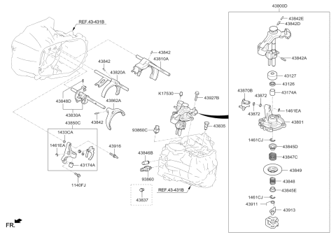 2017 Kia Forte Shaft Complete-Control Diagram for 4380032350