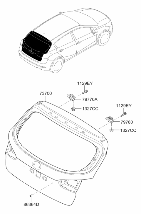 2018 Kia Forte Tail Gate Diagram