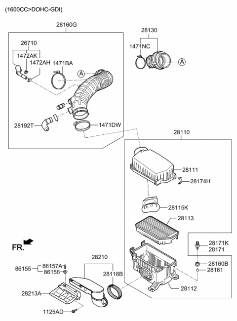 2018 Kia Forte Cleaner Assembly-Air Diagram for 28110A7970