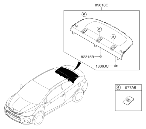 2018 Kia Forte Rear Package Tray Diagram