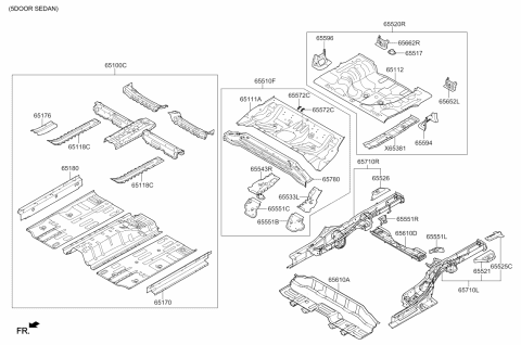 2018 Kia Forte Member Assembly-Rear End Diagram for 65881A7500