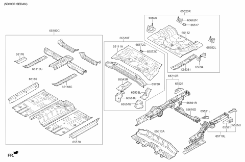 2018 Kia Forte Member Assembly-Rear End Cross Diagram for 65881A7200