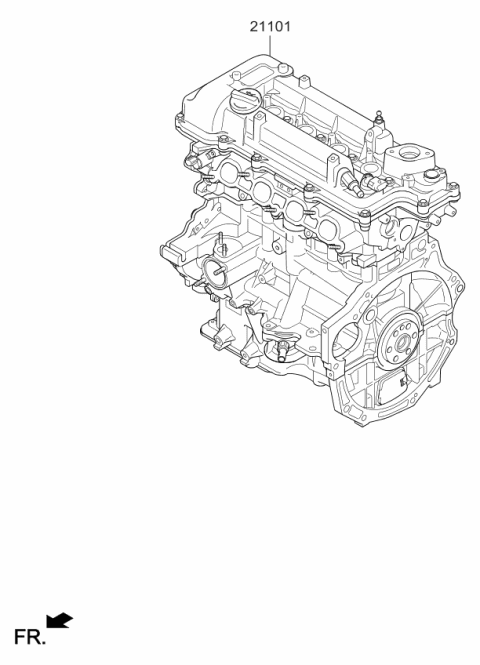2018 Kia Forte Engine Assembly-Sub Diagram for 190E12BH00