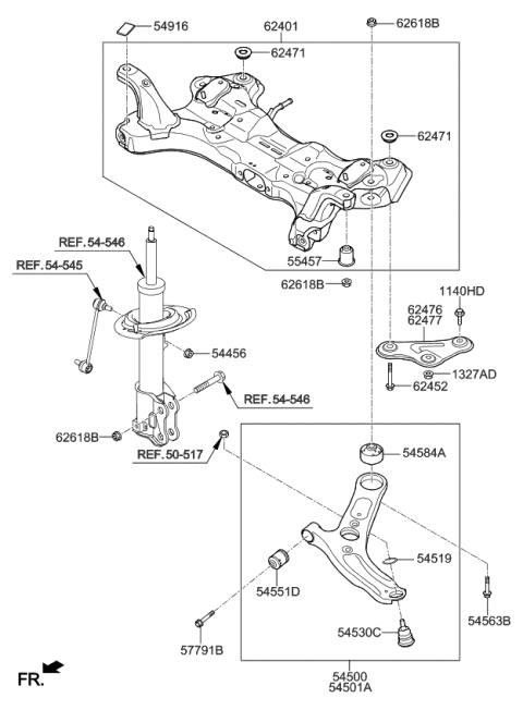 2018 Kia Forte Front Suspension Crossmember Diagram