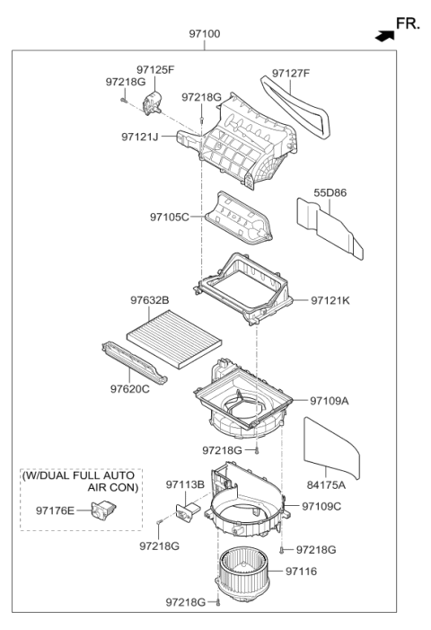 2017 Kia Forte Blower Unit Diagram for 97100A7200