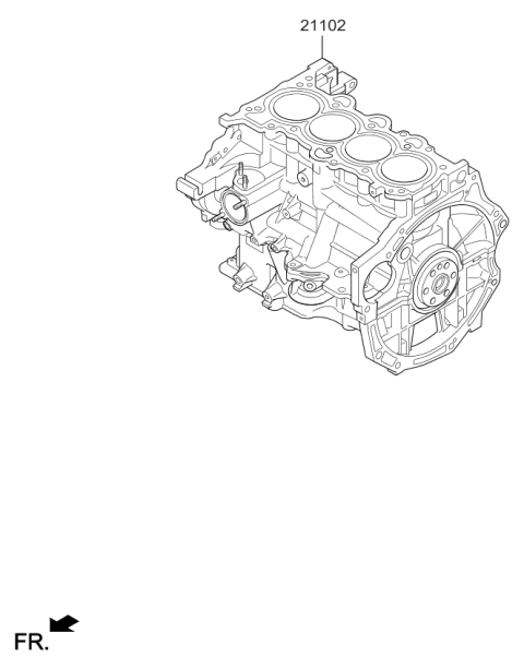 2018 Kia Forte Engine Assembly-Short Diagram for 231W22BS00