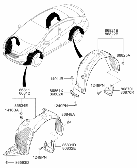 2017 Kia Forte Wheel Guard Diagram