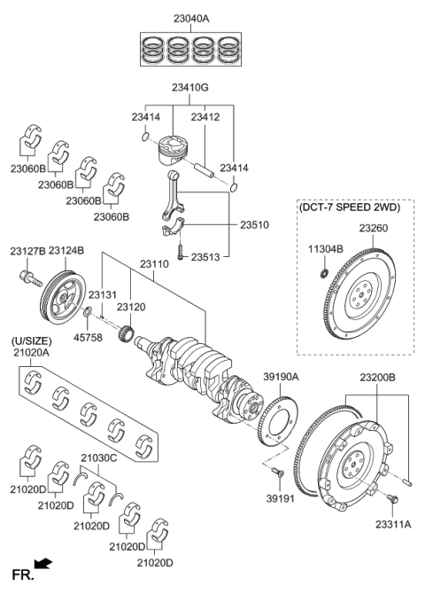2018 Kia Forte Crankshaft & Piston Diagram 1