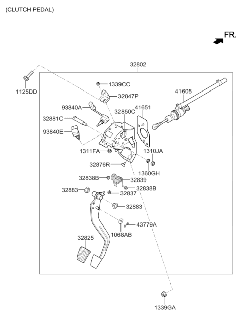 2017 Kia Forte Brake & Clutch Pedal Diagram 2