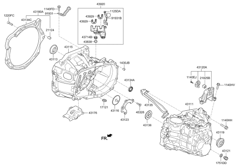 2018 Kia Forte Transaxle Case-Manual Diagram 2