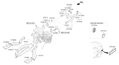 2017 Kia Forte Hose Assembly-Water Inlet Diagram for 97311A7250