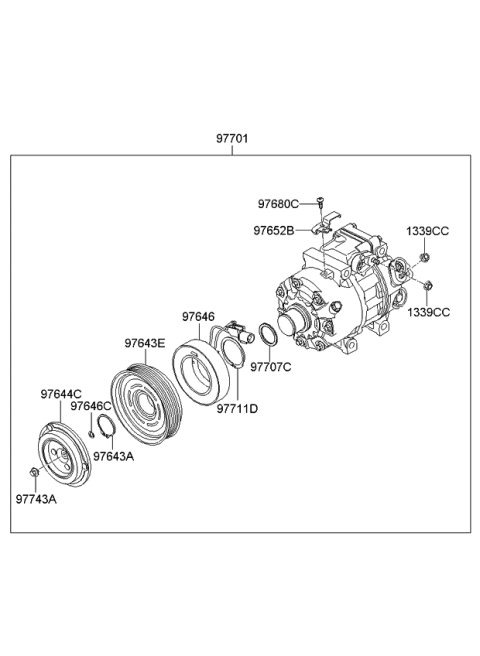 2009 Kia Optima Air Condition System-Cooler Line, Front Diagram 2