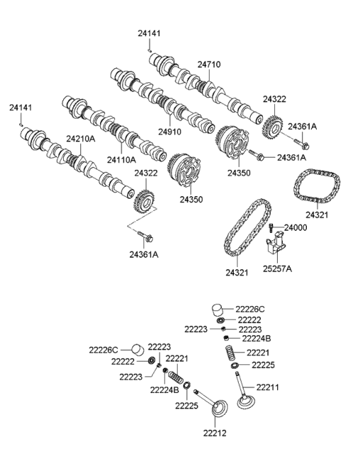 2008 Kia Optima Camshaft & Valve Diagram 3