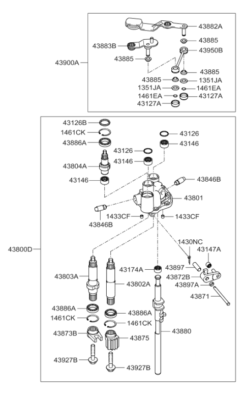 2009 Kia Optima Gear Shift Control-Manual Diagram 2