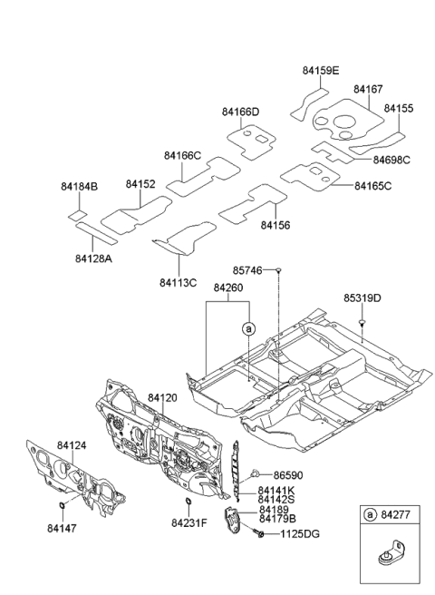 2008 Kia Optima Insulator-Fender,LH Diagram for 841162G000