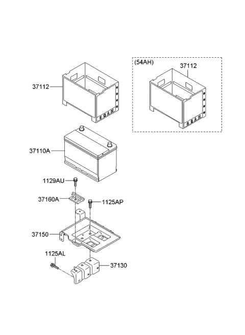 2008 Kia Optima Insulation Pad-Battery Diagram for 371122G200