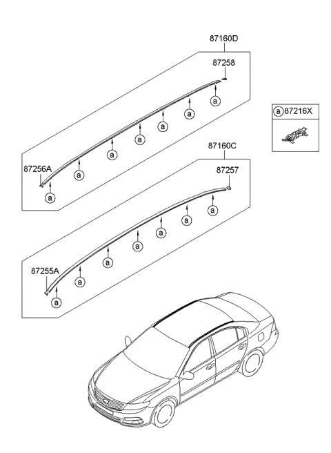 2010 Kia Optima Piece-Roof GARNISH E Diagram for 872292G000