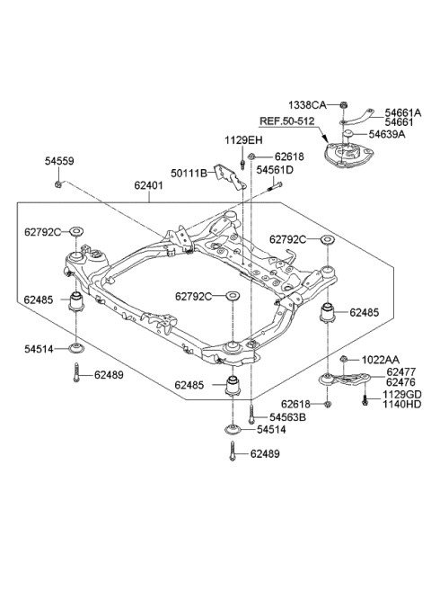 2008 Kia Optima Crossmember-Front Diagram