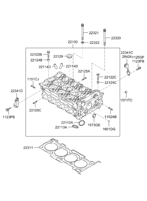 2009 Kia Optima Head Assembly-Cylinder Diagram for 221002G000