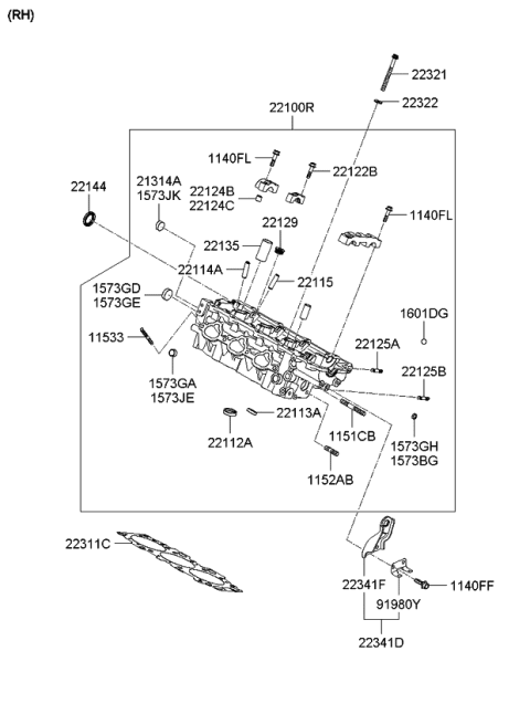 2010 Kia Optima Cylinder Head Diagram 3