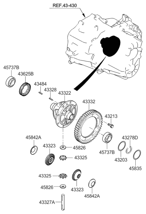 2008 Kia Optima Shaft-Pinion Diagram for 4332724700