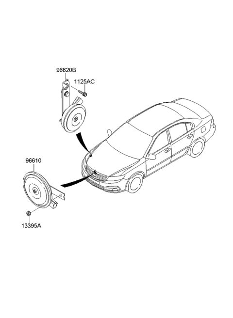 2008 Kia Optima Horn Assembly-Low Pitch Diagram for 966102G200