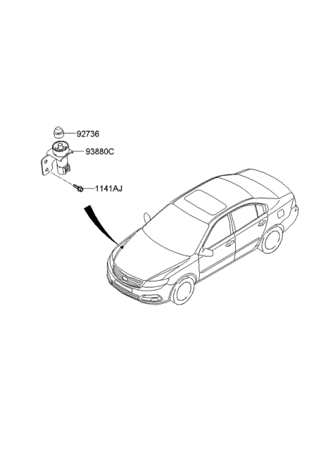 2008 Kia Optima Switch Assembly-Hood Diagram for 938802G500