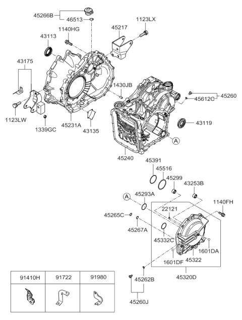 2009 Kia Optima Auto Transmission Case Diagram 1