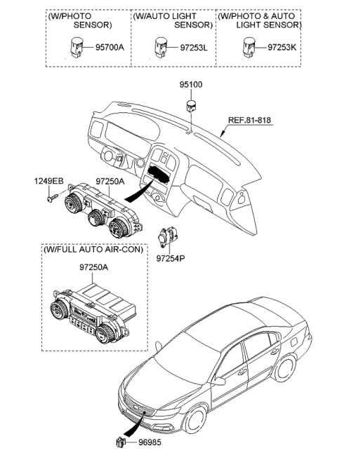 2009 Kia Optima Heater System-Heater Control Diagram