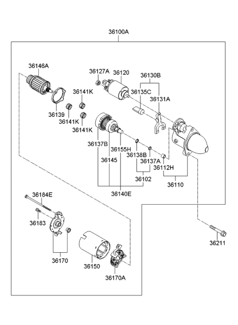 2010 Kia Optima Starter Diagram 1