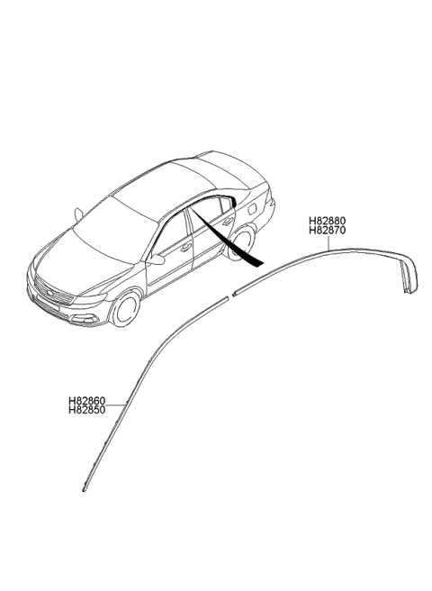 2008 Kia Optima MOULDING Assembly-Rear Surround Diagram for 828702G001