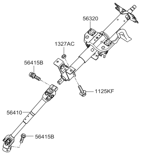 2008 Kia Optima Steering Column & Shaft Diagram