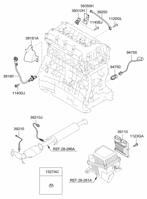 2010 Kia Optima Ecu Ecm Computer Diagram for 391112G151