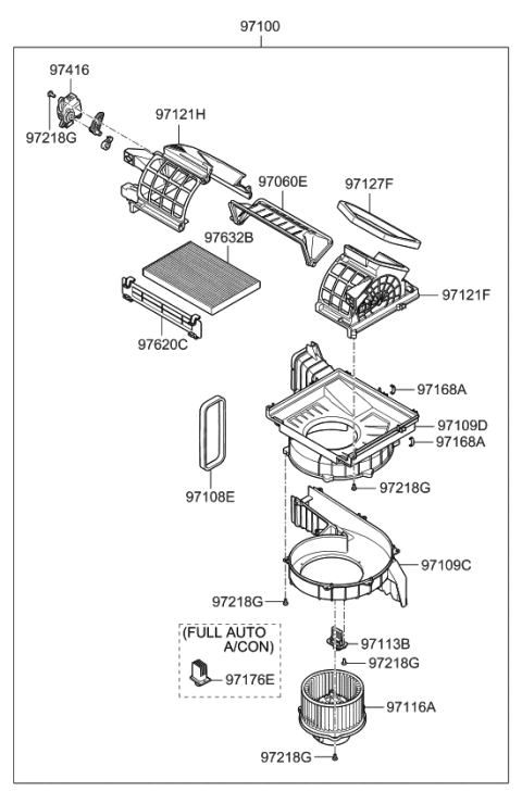 2008 Kia Optima Heater System-Heater & Evaporator Diagram 3