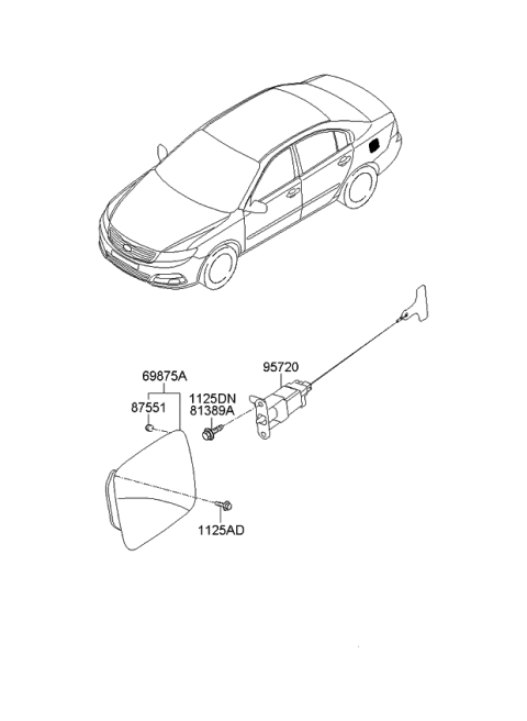 2008 Kia Optima Trims-Fuel Filler Door Diagram