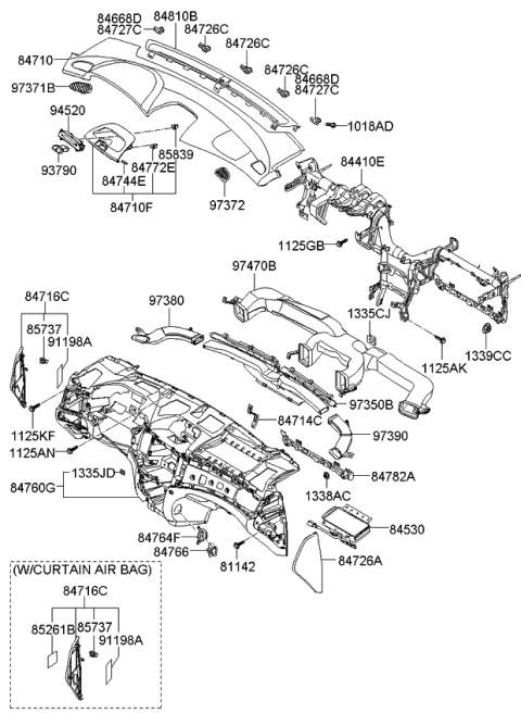 2010 Kia Optima Crash Pad Assembly-Main Diagram for 847102G100VA