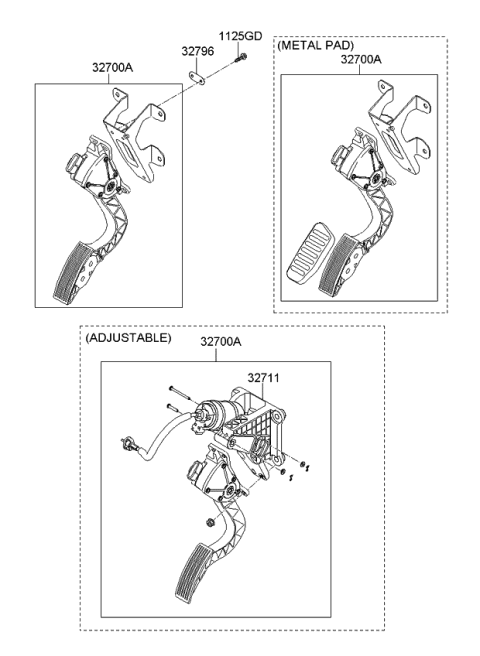 2010 Kia Optima Pedal Assembly-Accelerator Diagram for 327002G310