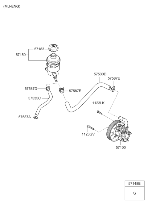 2010 Kia Optima Pump Assembly-Power STEE Diagram for 571002G120