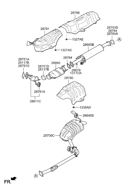 2010 Kia Optima Muffler & Exhaust Pipe Diagram 1