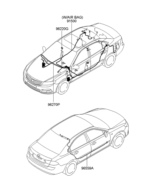 2008 Kia Optima Feeder Cable-SDARS Main Diagram for 962402G051