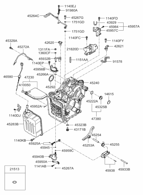 2010 Kia Optima Auto Transmission Case Diagram 2