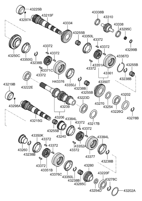 2009 Kia Optima Gear Assembly-Reverse Idler Diagram for 4331024300