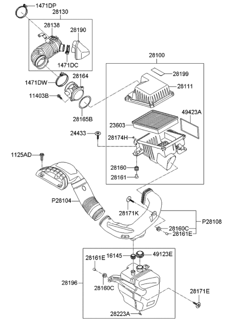 2008 Kia Optima Air Cleaner Diagram 2