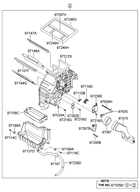 2008 Kia Optima Heater System-Heater & Evaporator Diagram 2