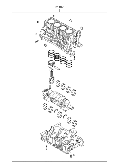 2009 Kia Optima Short Engine Assy Diagram 1